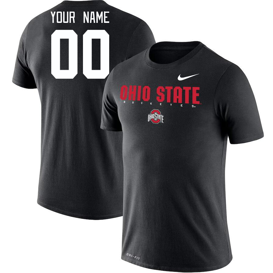 Custom Ohio State Buckeyes Name And Number College Tshirt-Black